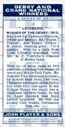 1988 Imperial Tobacco Derby and Grand National Winners #3 Lemberg Back